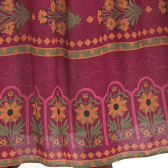 CELINA MOON Short Sleeve Floral Maxi Dress With Belt - Picture 6 of 6